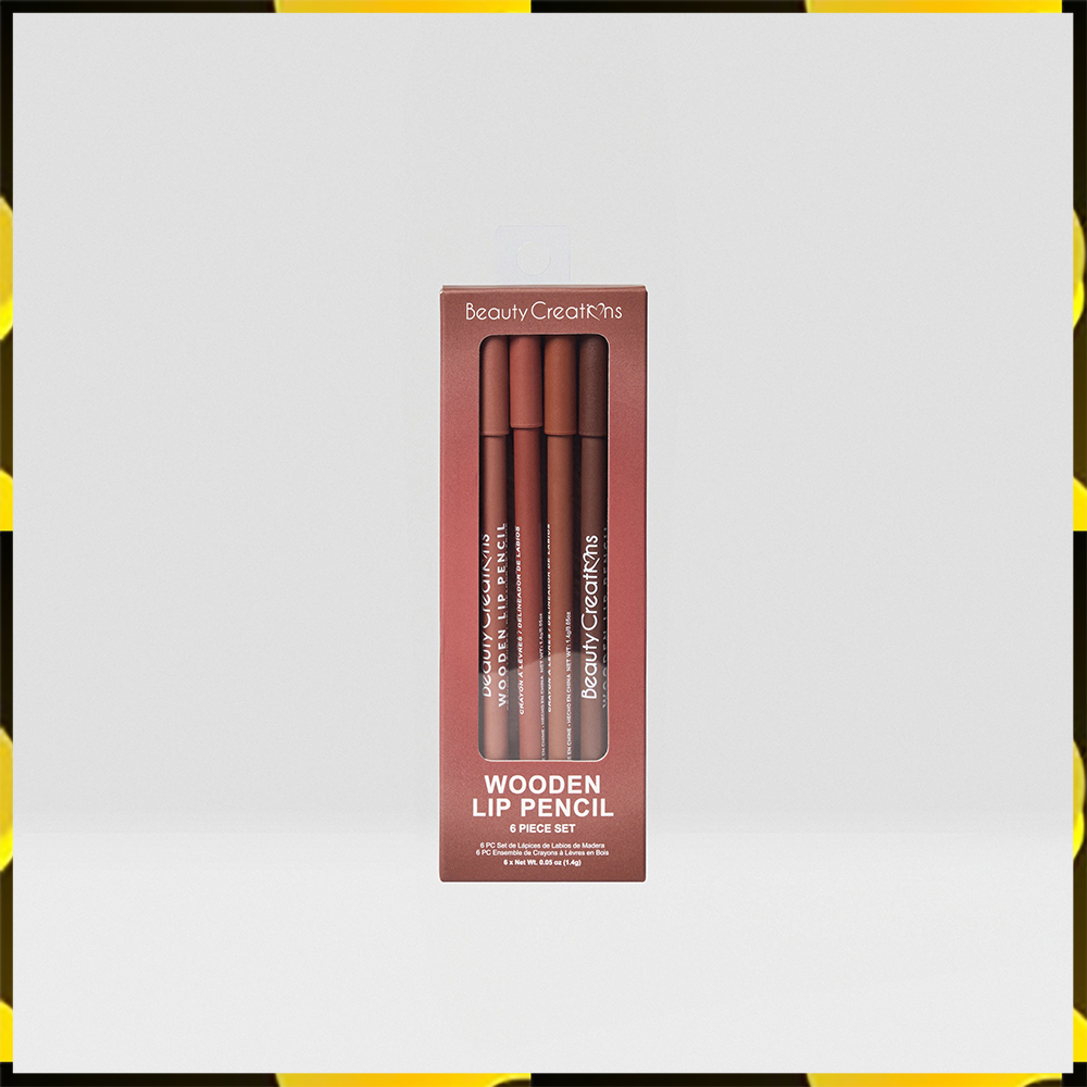 SET 6 PIEZAS DELINEADORES LABIOS WOODEN (NUDE SET) - BEAUTY CREATIONS