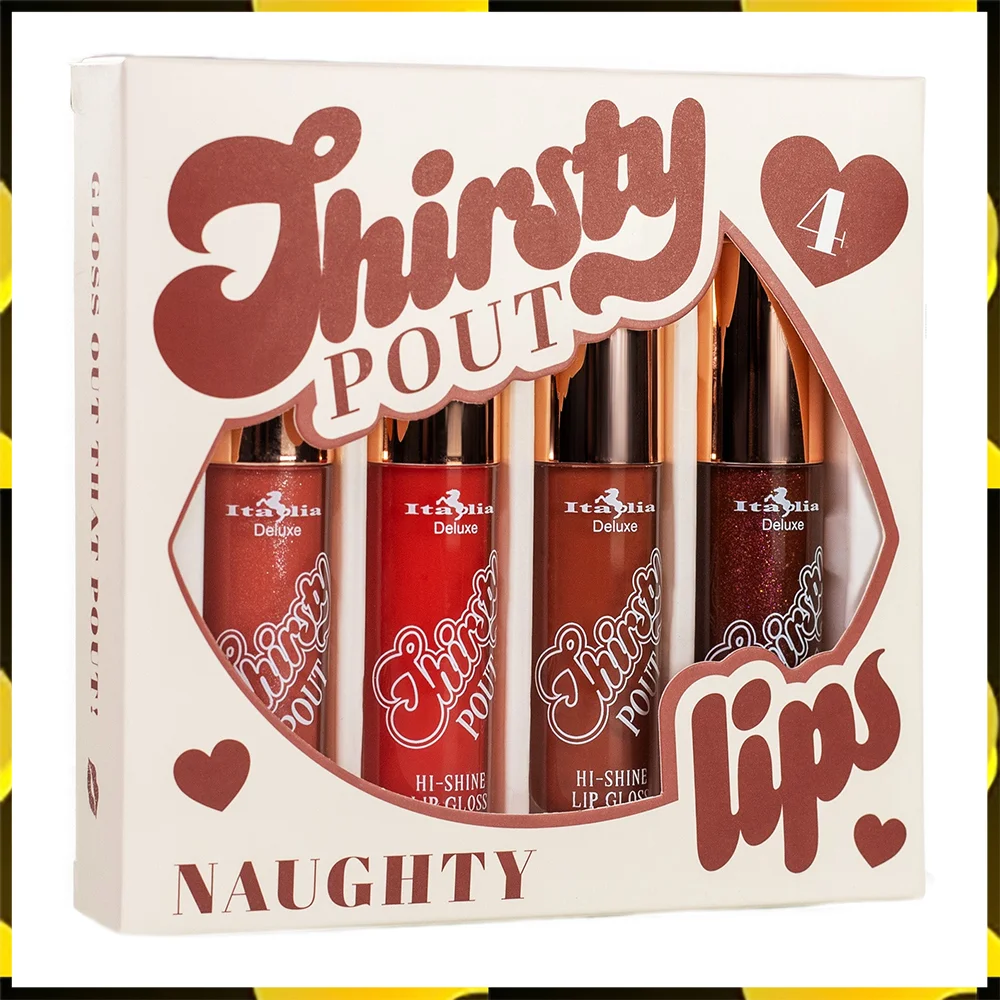 SET X4 BRILLOS LABIALES "NAUGHTY" THIRSTY POUT- ITALIA DELUXE