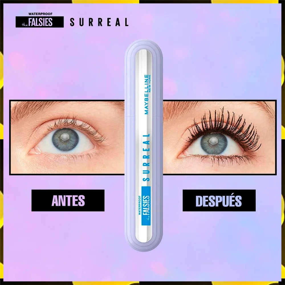 RIMEL THE FALSIES SURREAL WATERPROOF #185 MUY NEGRO 10 ML. - MAYBELLINE - Imagen 4