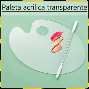 PALETA MEZCLADORA ACRÍLICA + ESPÁTULA DE METAL 12.8X17.8 CM.
